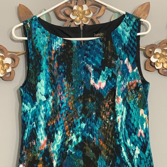 Laundry by Shelli Segal Teal Black Dress Size 4 - Picture 4 of 8
